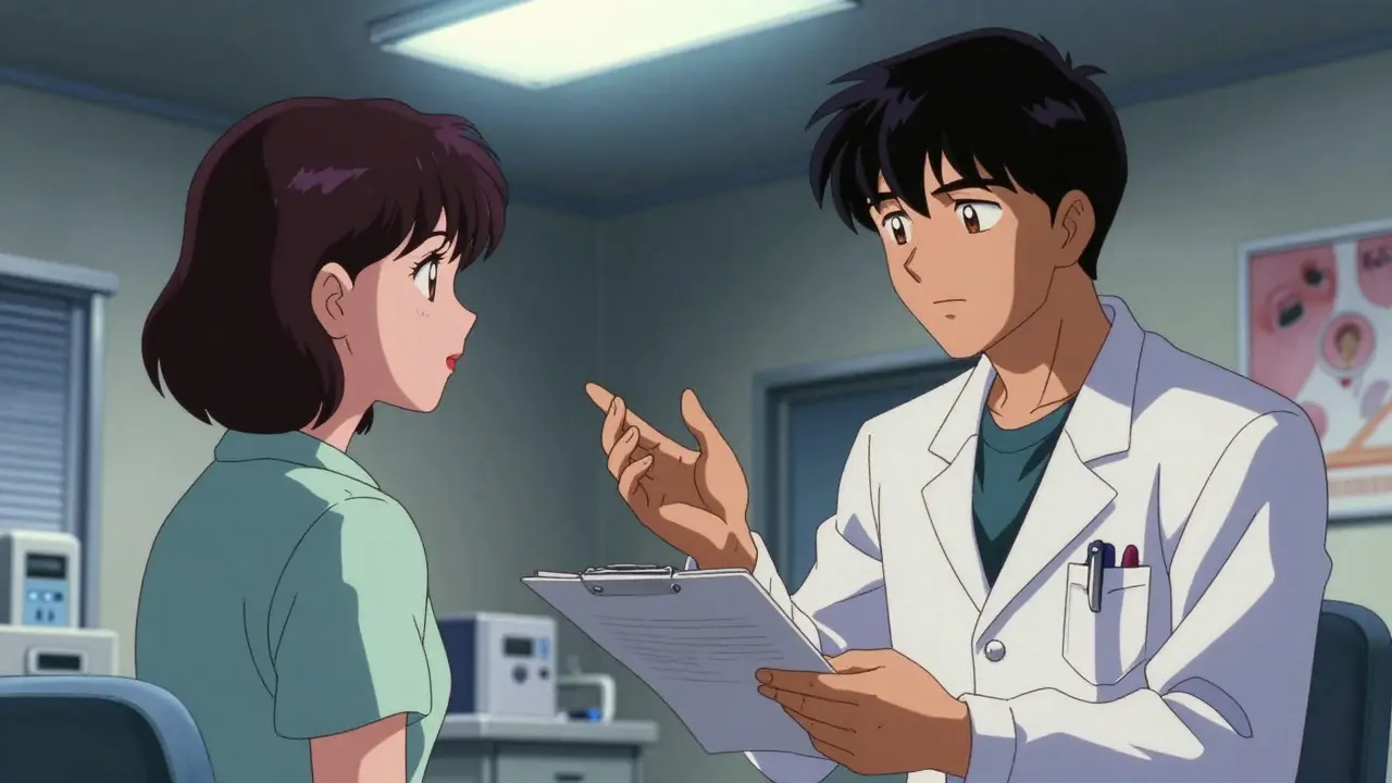 Doctor-patient consultation highlighting communication gaps in anime style